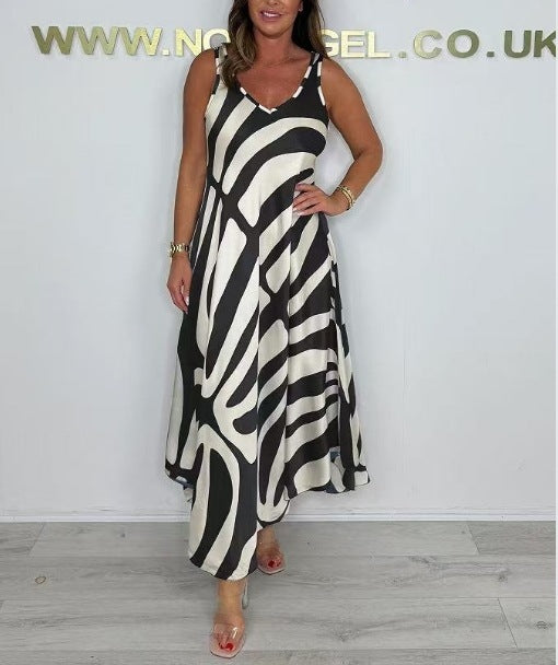 Women's Silk Blended Printed Pocket Dress